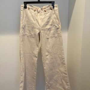 Anthropologie Pilcro Off White Button front jeans